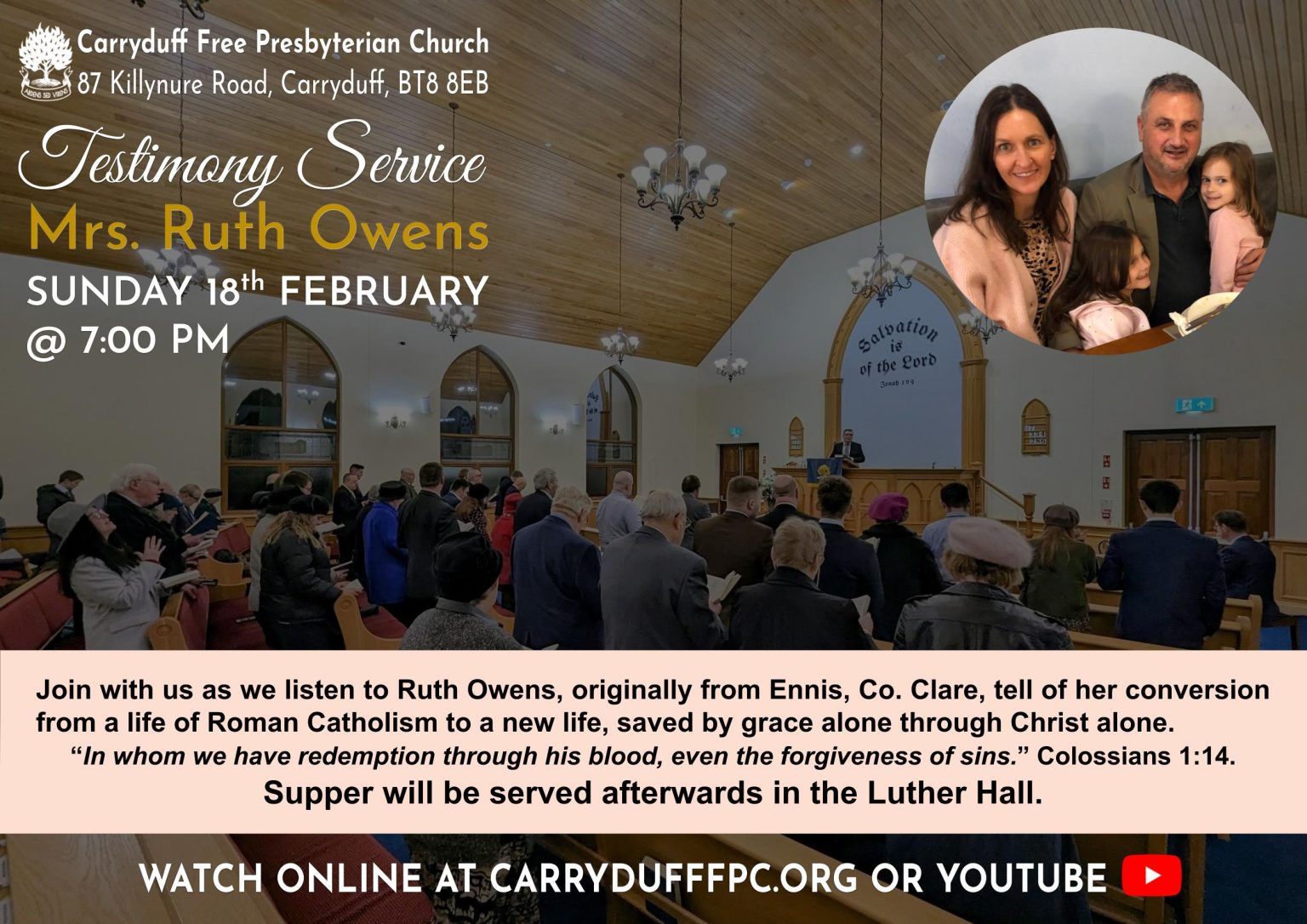 Testimony of Ruth Owens – Carryduff Free Presbyterian Church